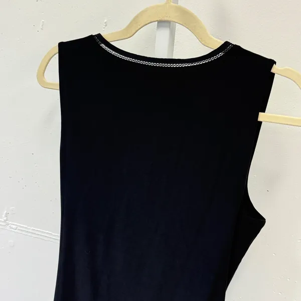 Y2K White House Black Market Black Faux Wrap Sleeveless Top Whimsical Med 2010s - Image 5