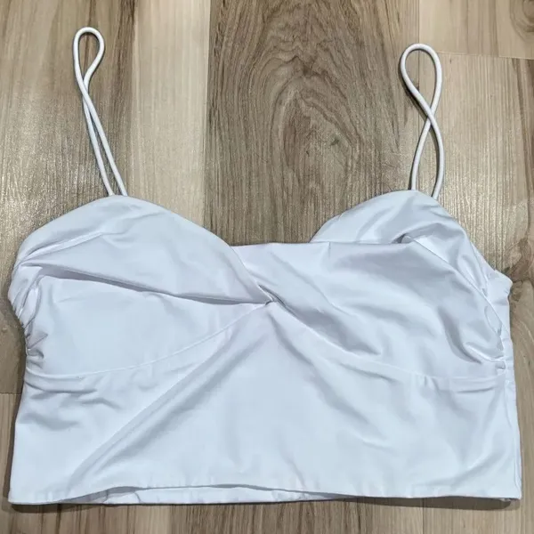 Revolve Lovers + Friends Nude Sally Wrap Tank Top White Women’s XL - Image 3