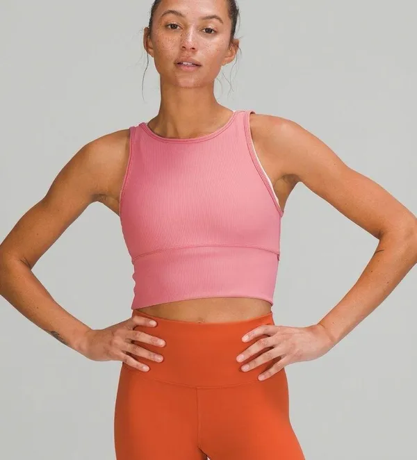 Lululemon Power Pivot Ribbed Tank Top pink Size 4 - Image 2