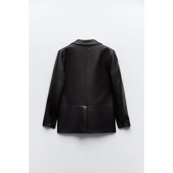Zara FAUX LEATHER MENSWEAR STYLE BLAZER Size Small (4432/710/800) New With Tags - Image 3