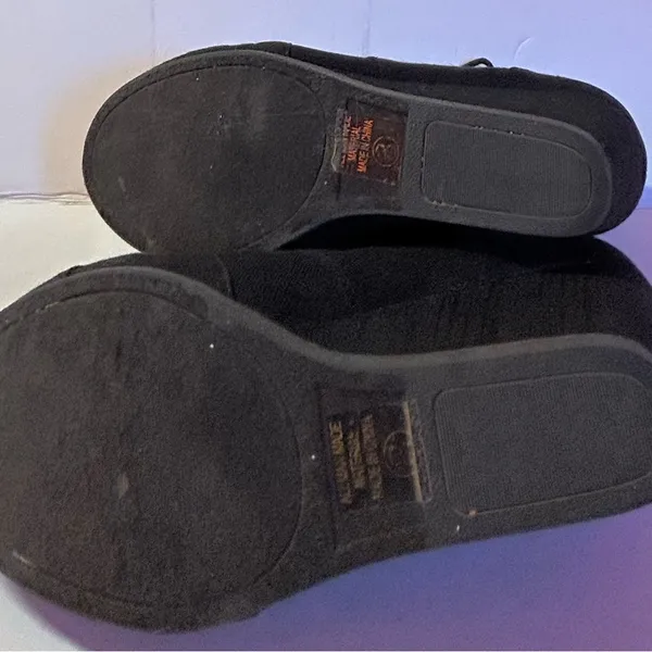 SHIEKH Women’s Black Linen Lace-Up Wedge Bootie Rex-S Heel 2.75” - Image 5
