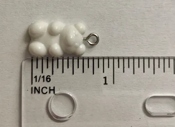 White Gummy Bear Charm Pendant - Image 7
