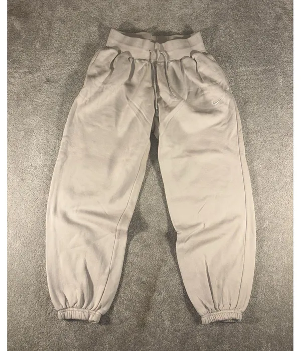Nike Sportswear Phoenix Fleece High Waisted Oversized Sweatpants Womens M Beige - Image 2
