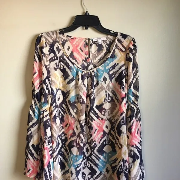 Blu pepper‎ vintage medium sheer colorful long slee - Image 2