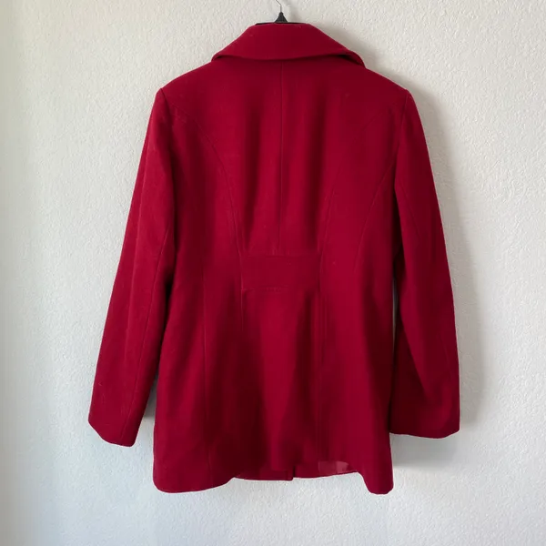 Red Wool Blend Coat Size Small - Image 6