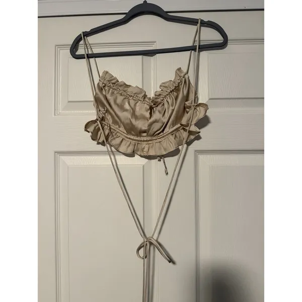 Free People Intimately‎ Satin Milkmaid Open Back Coquette Top Fairy Festival - Image 3