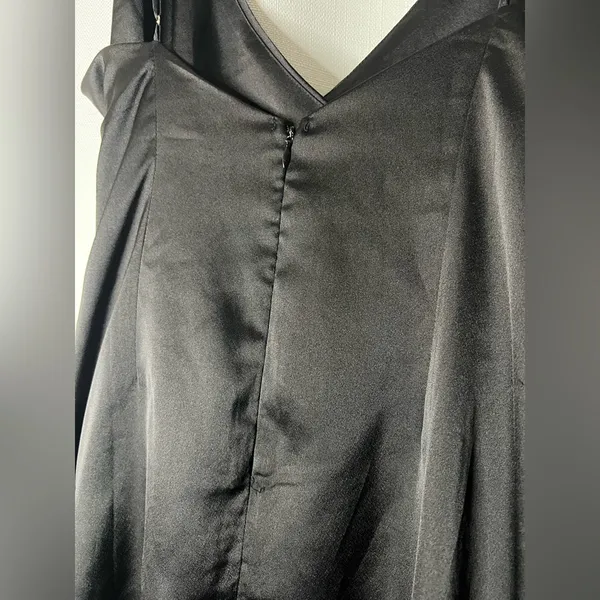 Cotton Candy LA Black Satin Asymmetrical Dress Large - Image 6