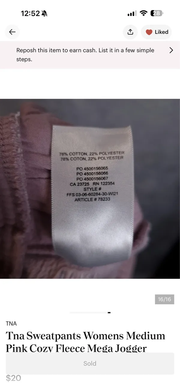 Aritzia TNA Mega Cozy Fleece Sweatpants - Image 8