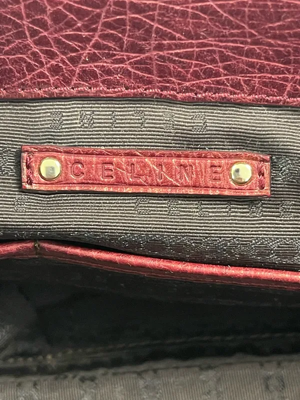 Celine Macadam Canvas and Leather Boogie Handbag in Red - Preowned - Image 11