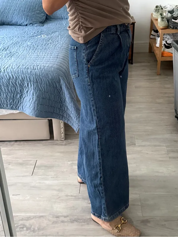 Zara Women’s Relaxed Wide-Leg Denim Jeans - Blue - Image 6
