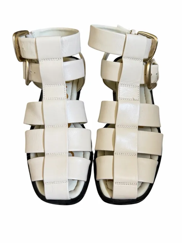 SAM EDELMAN Dawn Fisherman Flat Sandals Cream 6.5 - Image 2