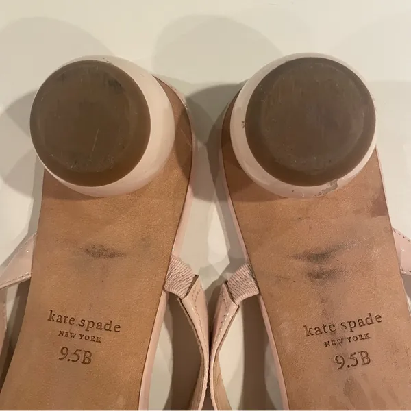Kate Spade Palm Springs Sandals Women 8.5B Pale Dogwood Patent Leather Slide - Image 15