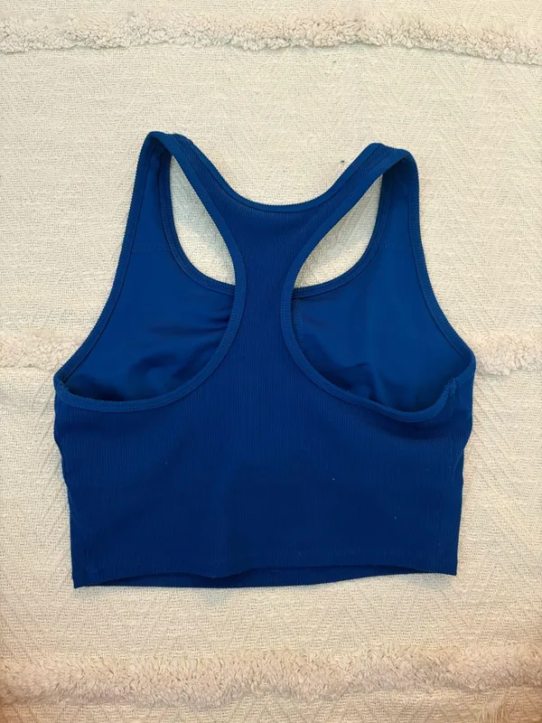 Blue Racerback Workout Tank Top Size XS - Image 2