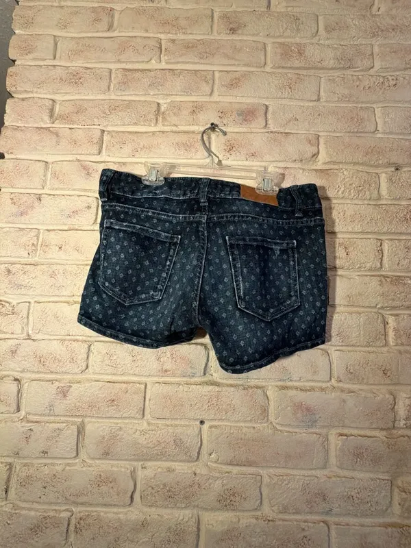 H&M L.O.G.G. Dark Wash Printed Denim Jean Shorts - Image 2