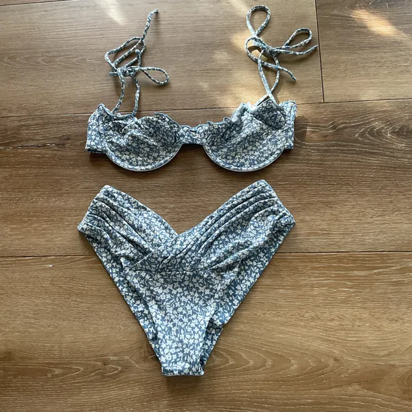 Billabong Floral Bikini Set Blue - Image 2