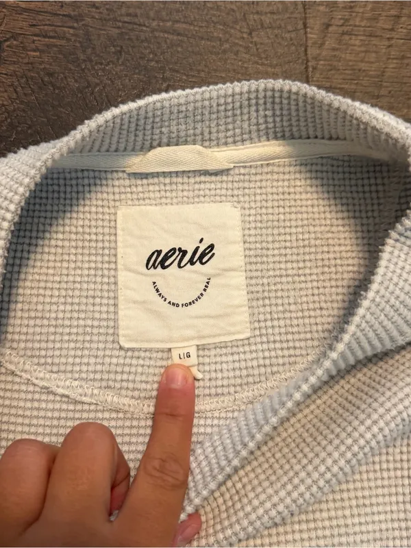 Women’s Aerie Getaway Waffle Sweatshirt Size Large - Image 5