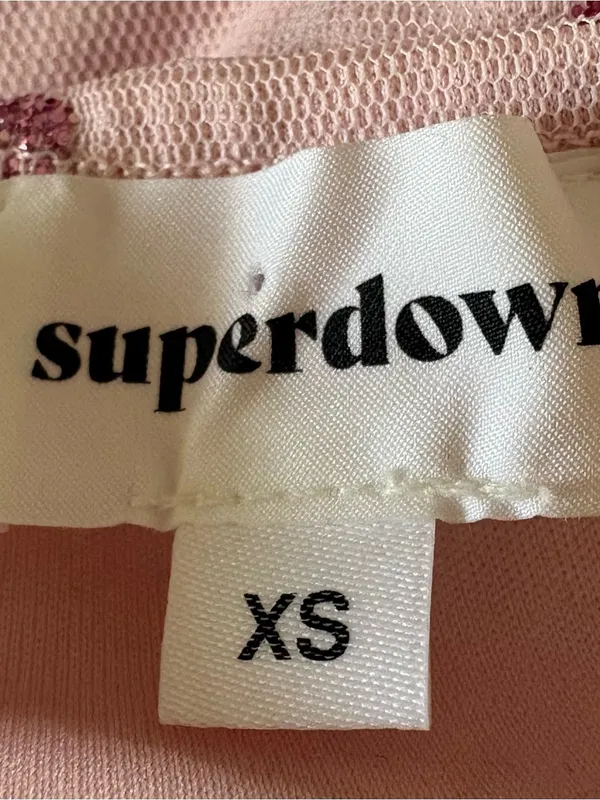 Superdown Fifi Pink Glitter Heart Strapless Mini Dress XS NWT Coquette Barbie - Image 6