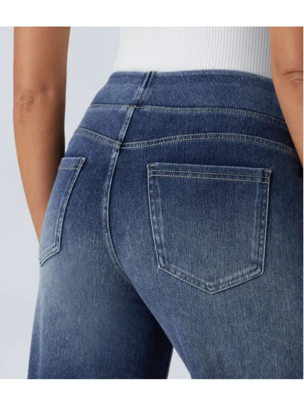 Halara Flex™ High Waisted Pockets Baggy Wide Leg Washed Casual Jeans Size XL NWT - Image 5