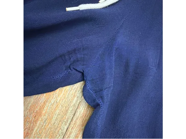 MONROW Navy Blue 100% Rayon Drawstring Loose Straight Leg Lounge Pants Womens XS - Image 3