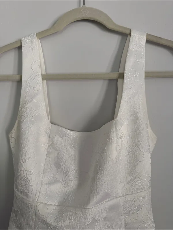 Lulus White Floral Jacquard Dress - Image 2
