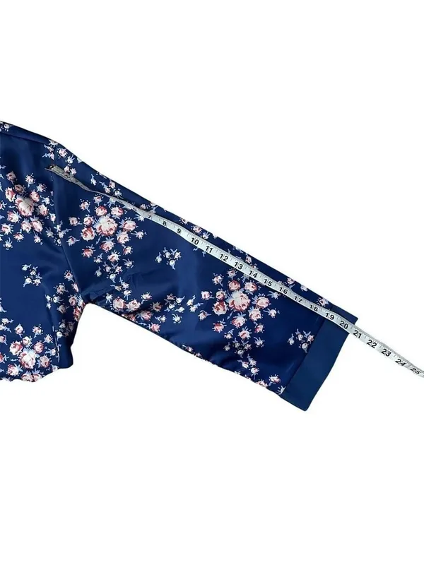 Morgan Lane x FabFitFun Allie Floral Satin Robe Navy Size Small Medium - Image 9