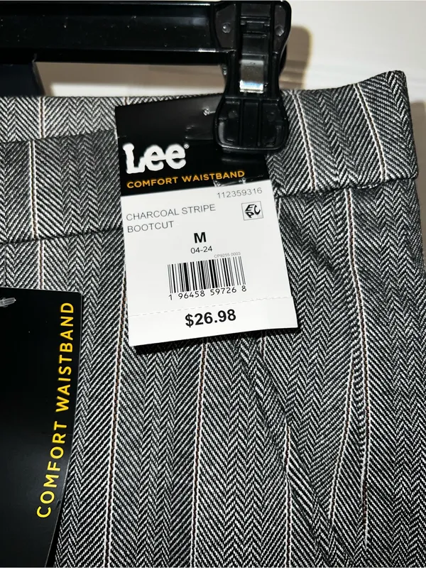 Lee Women's Gray Pinstripe Wide-Leg Trousers with High Waist - Image 3