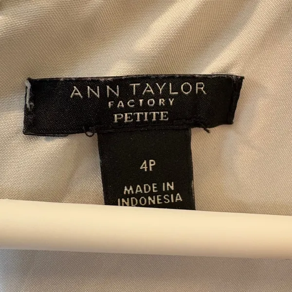 Ann‎ Taylor Petite Black White Floral Sketch Sleeveless Shift Dress Size 4P - Image 4