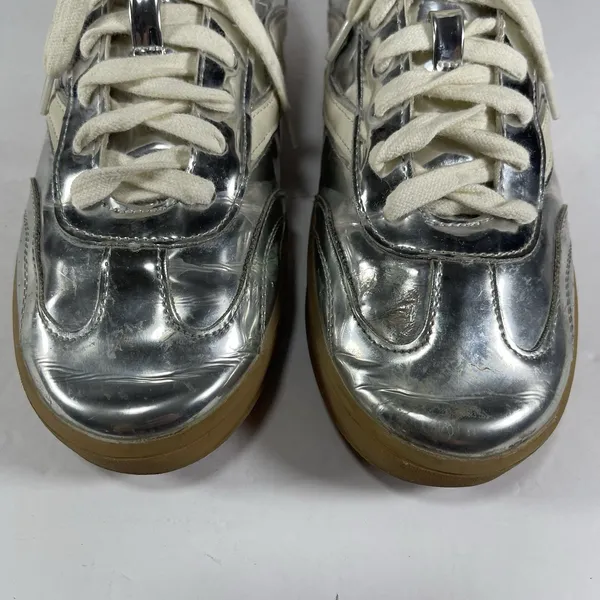 Madden Girl Silver Metallic Lace-Up Sneakers - Women's Size 8.5M - Image 3
