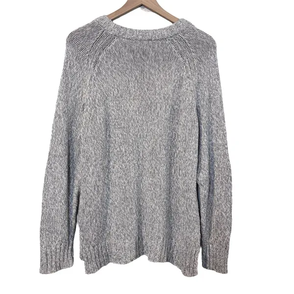 Women’s Aerie American Eagle gray marled raglan pullover sweater size large - Image 4