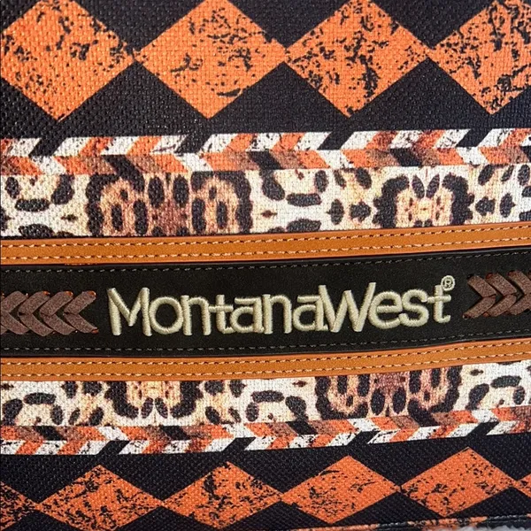 Montana West‎ Orange and Black Southwest Tote Bag - Image 3