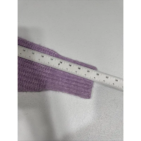 Zara Womens M Fuzzy Sweater Top Pastel Purple Long Sleeve Polyester Wool Alpaca - Image 10