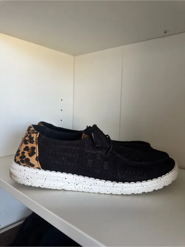 Hey Dude Women's Black And Leopard Shoes - Image 2