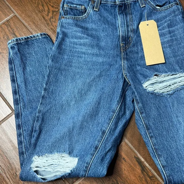Levi's High Waisted Distressed Mom Denim Jeans - Image 7