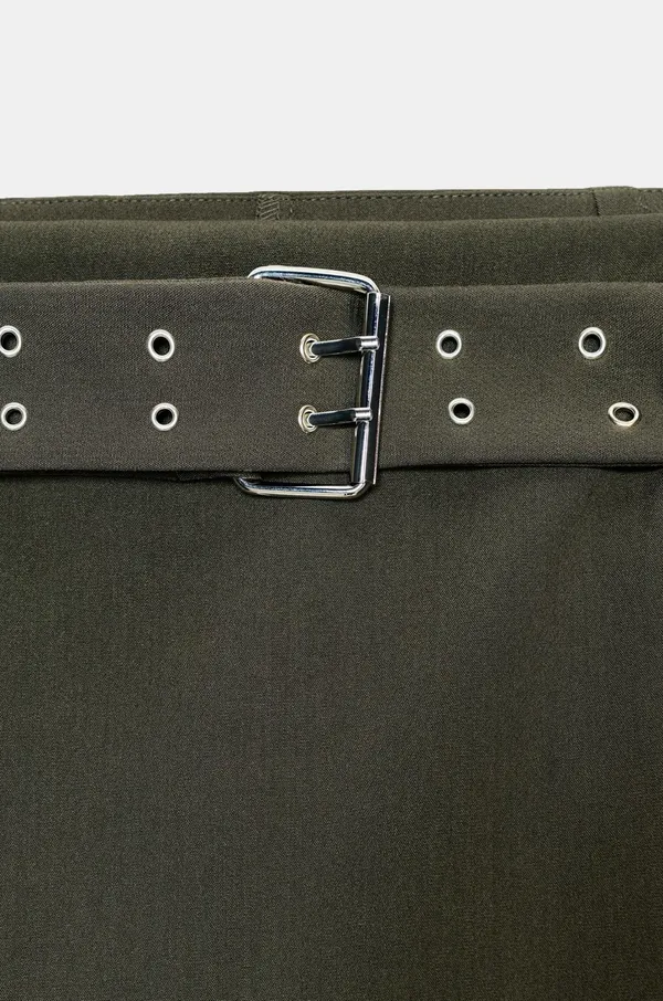 BNWT Zara Dark Khaki Belted Skirt - Image 3