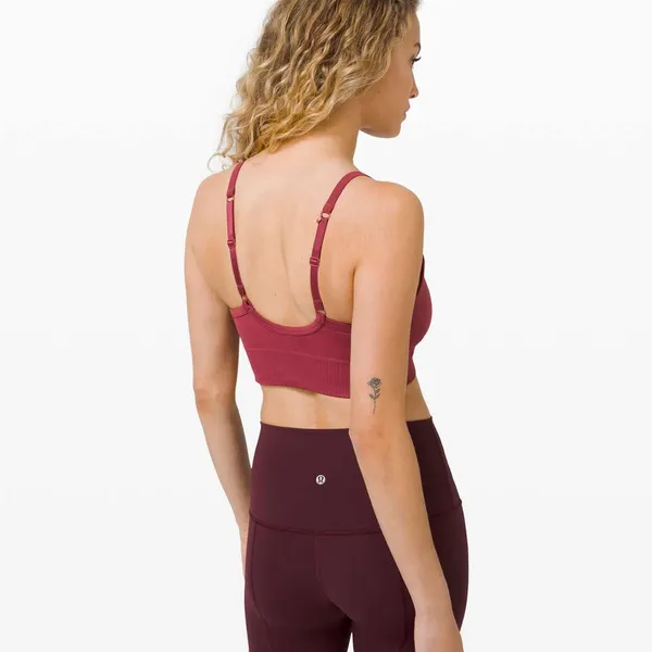 Women’s Lululemon Athletica Red Ebb to Street Sports Bra Top C/D Cup sz 10 - Image 7