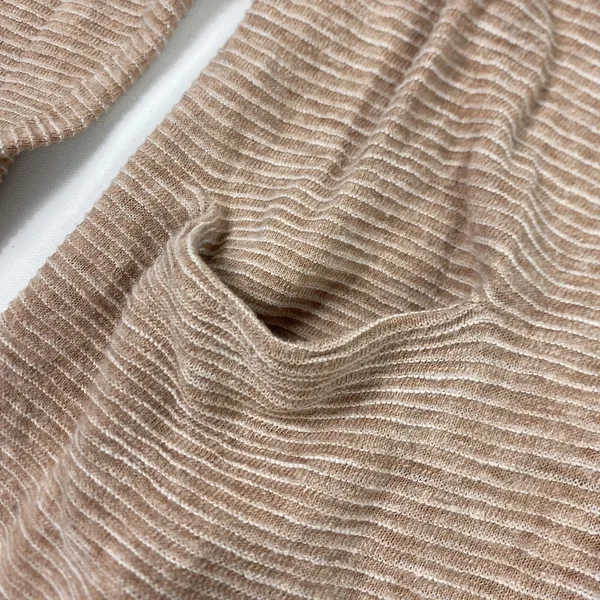 Madewell Cardigan Sweater Womens Small Tan‎ Stripe Open Front Longline Pockets - Image 2