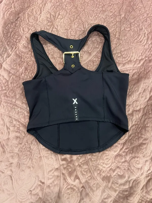 Savage X Fenty Black Racerback Sports Crop - Image 2