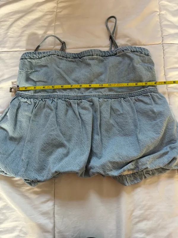 American Eagle Denim Bubble Tube Top - Image 6