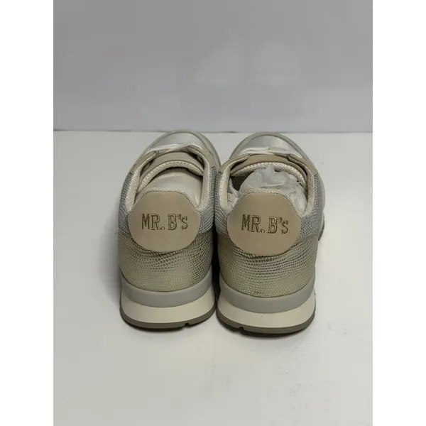 MR. B's By Aldo Shoes Mens Size 8 Beige Leather Casual Sneakers Gum Sole New - Image 3