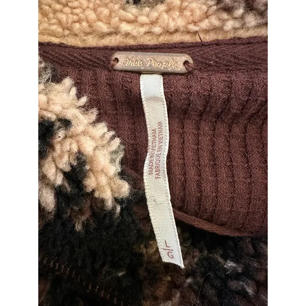 Free People Rosie Printed Sherpa Jacket Oversized Western Bohemian Large - Image 9