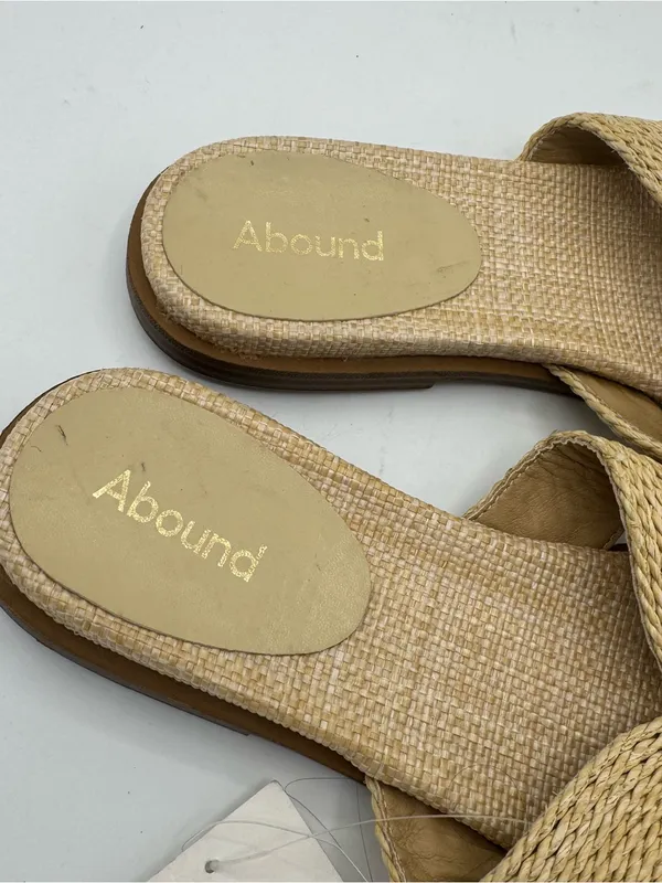 Abound Giada Womens Slide Sandals Size 9.5 Natural Braided Raffia‎ designer like - Image 2
