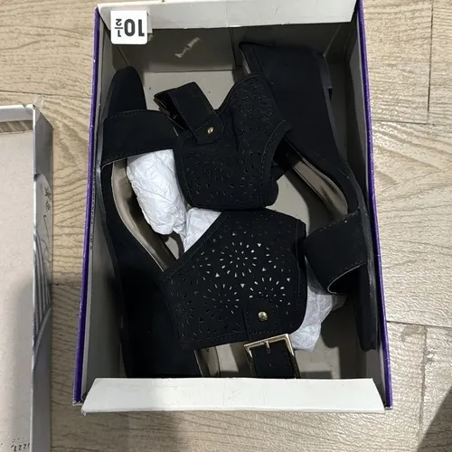 NIB Qupid black‎ wedge heels size 6.5 - Image 5