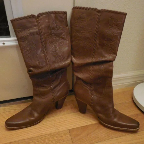Womens Bronx Leather Western 3 1/2" Heel Boots 8 - Image 3