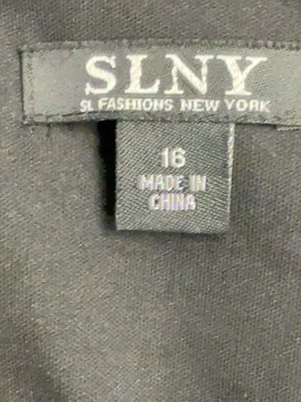 SLNY Black Layered Chiffon Beaded Floral Formal Dress Size 16 👗 - Image 15