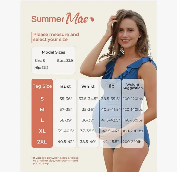 Summer Mae Ruffle Maternity Swimsuit One Piece V-Neck Pregnancy Bathing Suit Lace Up Swimwear - Image 7