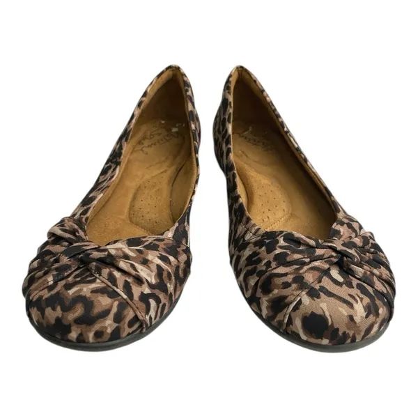 Natural Soul All Thru Comfort Slip Genie Leopard Print Twist Front Flat Sz 9 - Image 3