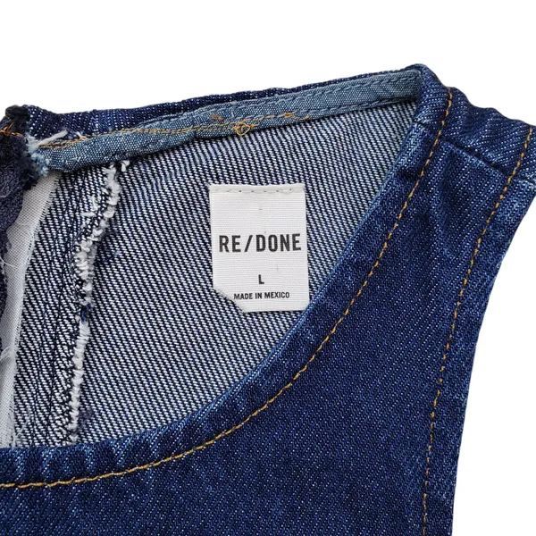 Re/Done Denim Jean Dress Womens Large Zip Back Western - Image 4