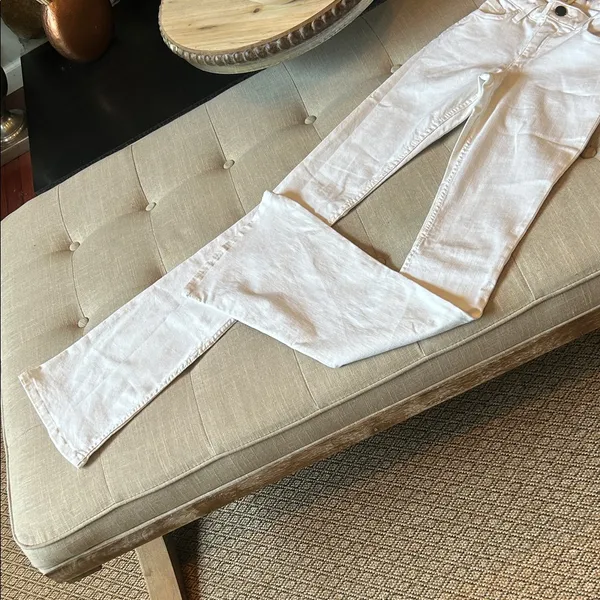 NWT Alice + Olivia Stacey Bell White BK Knee Seam Size 24 - Image 3