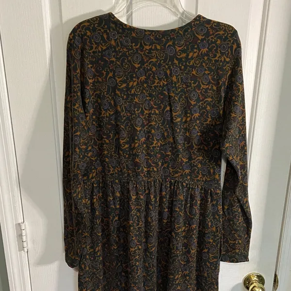 L.L. Bean Women's Paisley Floral Cotton Maxi Dress Multicolor - Image 4
