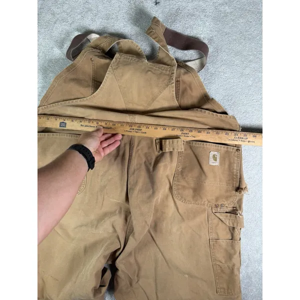 Carhartt Bib Overalls Double Knee Nail apron 2XL 46x30** Made USA Vtg Work Farm - Image 13